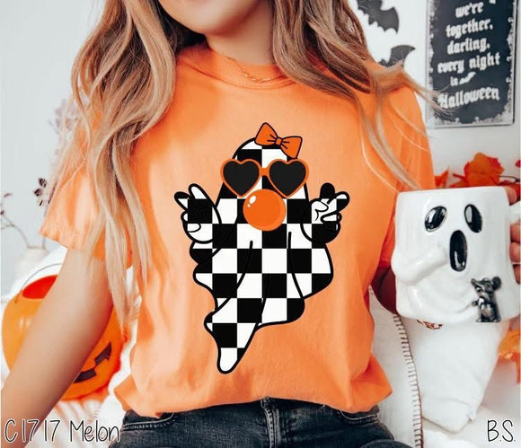 Black/White Checkered Preppy Ghost Long or Short Sleeve (ETA 6 Weeks)
