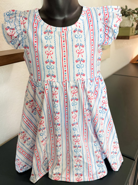 Red, White & Blue Twirl Dress