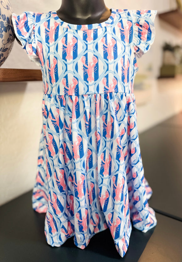 Lobster Lattice Twirl Dress