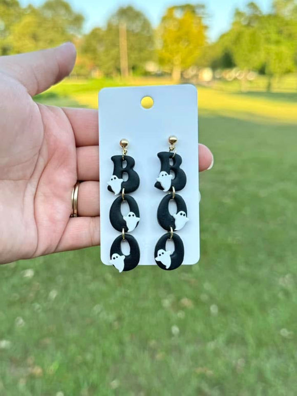 Ghost Boo Dangle Clay Earrings (ETA 3 WEEKS)