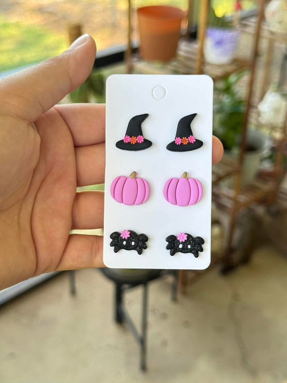 Pretty In Pink Trio Clay Earrings (ETA 3 WEEKS)