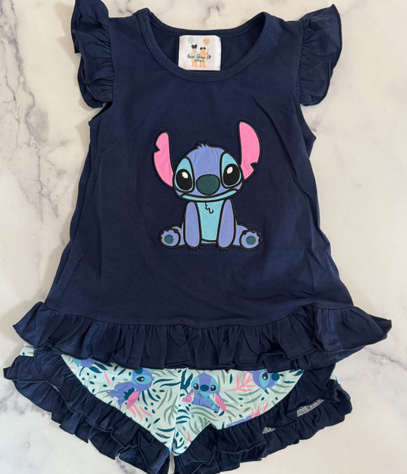 Stitch Ruffle Short Set