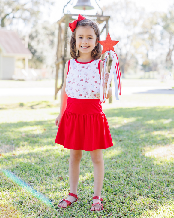 Jellybean Fireworks And Freedom Bow Back Skort Set