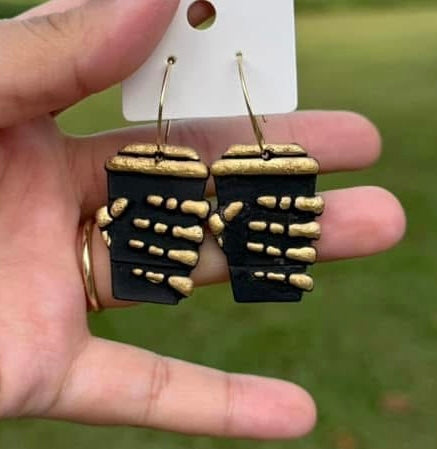 Scary Coffee Clay Earrings (ETA 3 WEEKS)