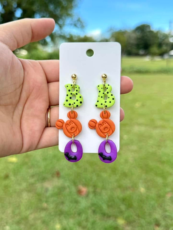 Mouse Boo Dangle  Clay Earrings (ETA 3 WEEKS)
